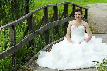 Image showing Bride posing in nature
