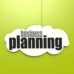 Image showing White cloud with business planning