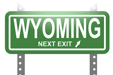 Image showing Wyoming green sign board isolated 