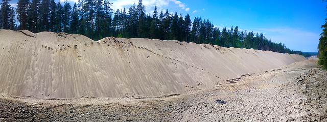 Image showing huge pile of sand for road construction