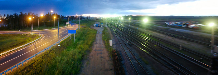 Image showing Panorama railroad highway