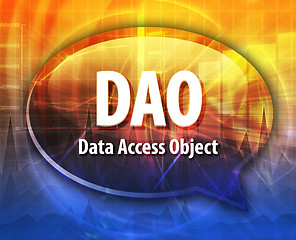 Image showing DAO acronym definition speech bubble illustration