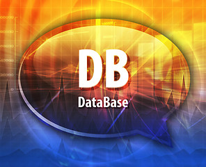 Image showing DB acronym definition speech bubble illustration