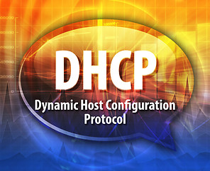 Image showing DHCP acronym definition speech bubble illustration