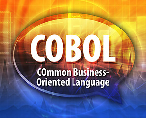 Image showing COBOL acronym definition speech bubble illustration