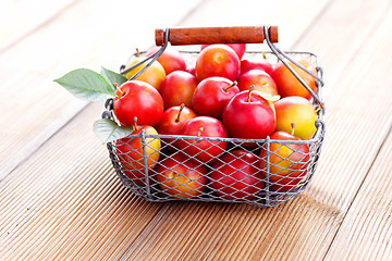 Image showing basket of plums