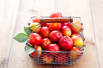 Image showing basket of plums