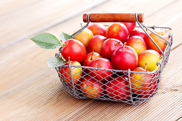 Image showing basket of plums