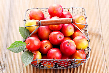 Image showing basket of plums