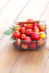 Image showing basket of plums