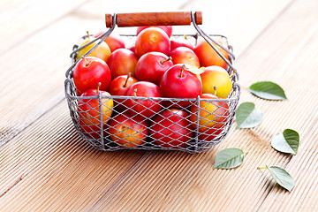 Image showing basket of plums