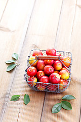 Image showing basket of plums