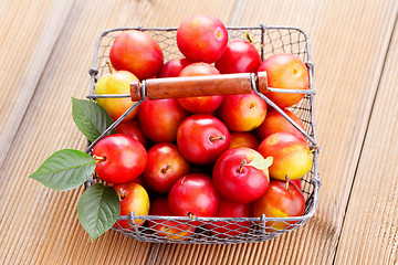 Image showing basket of plums