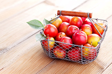 Image showing basket of plums