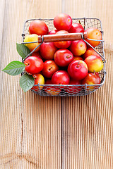 Image showing basket of plums