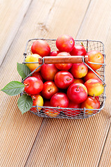 Image showing basket of plums