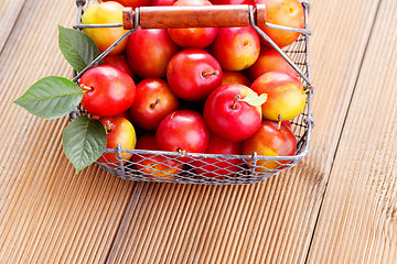 Image showing basket of plums