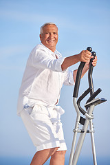 Image showing healthy senior man working out