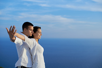 Image showing happy young romantic couple have fun and  relax at home