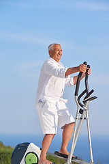 Image showing healthy senior man working out