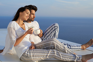 Image showing happy young romantic couple have fun and  relax at home