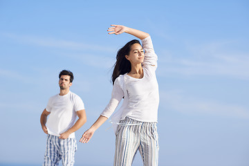 Image showing happy young romantic couple have fun and  relax at home