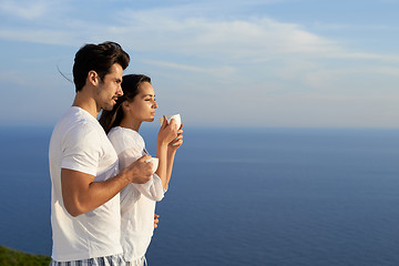 Image showing happy young romantic couple have fun and  relax at home