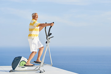 Image showing healthy senior man working out