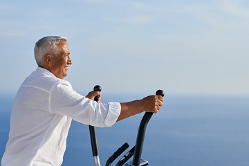 Image showing healthy senior man working out