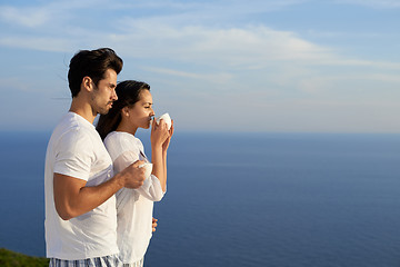 Image showing happy young romantic couple have fun and  relax at home