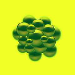 Image showing Set Molecules Spheres Abstract Background. 