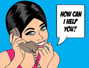 Image showing woman chatting on the phone, pop art illustration