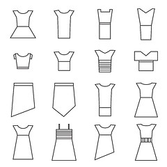 Image showing Women clothing icons set