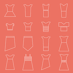 Image showing Women clothing icons set