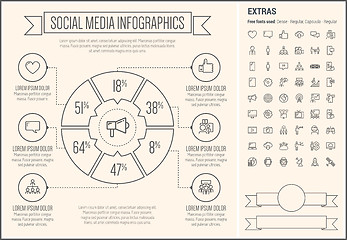 Image showing Social Media Line Design Infographic Template