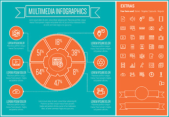 Image showing Multimedia Line Design Infographic Template