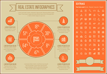 Image showing Real Estate Line Design Infographic Template