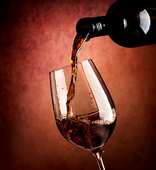 Image showing Wine on brown background