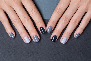 Image showing Female hands with a stylish neutral manicure