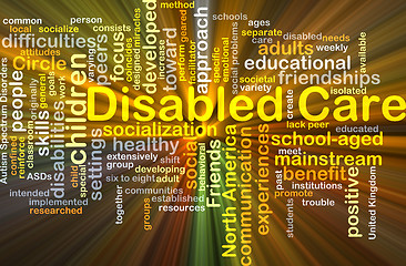 Image showing Disabled care background concept glowing