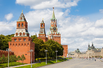 Image showing Red Square, GUM and Kremlin towers, Moscow, Russia