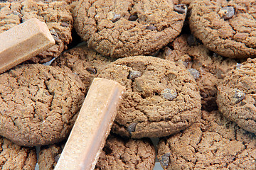 Image showing chocolate biscuits background