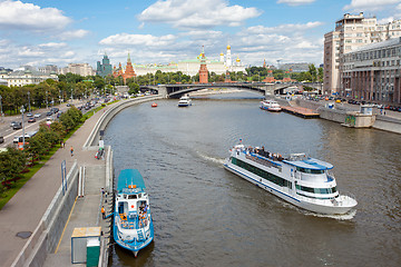 Image showing Landscape with Moscow Kremlin and river