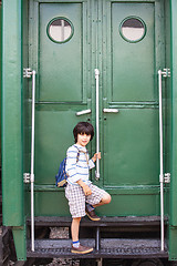 Image showing boy with a backpack