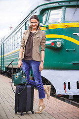 Image showing smiling woman traveler