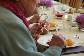 Image showing Dinner at Nursing Home