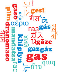 Image showing Gas multilanguage wordcloud background concept