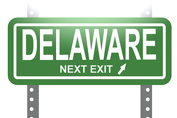 Image showing Delaware green sign board isolated 