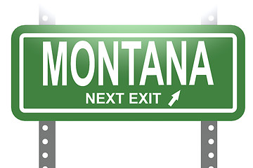 Image showing Montana green sign board isolated 