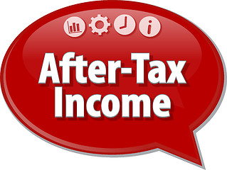 Image showing After-Tax Income Business term speech bubble illustration